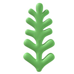 Bold 3D Plant Trunk Element in Green