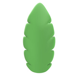 Bold 3D Plant Leaf Element in Green