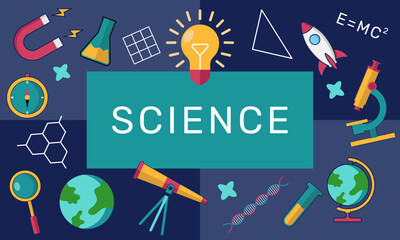 Science education concepts banner. - Vector.