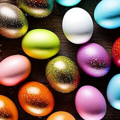 Christmas Bell looking Easter Eggs, Generative AI