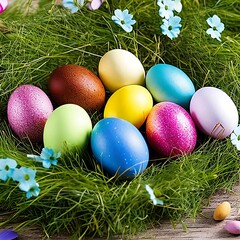 Easter Eggs in a Nest, Generative AI