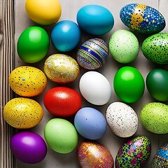 Colorful Easter Eggs Together, Generative AI