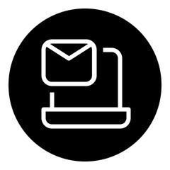 Laptop Mail Circular glyph icon