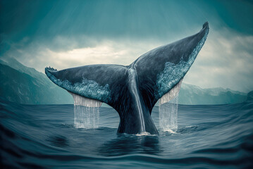 Humpback Whale tail - Generative AI - obrazy, fototapety, plakaty