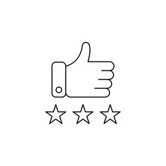 three stars icon. outline icon