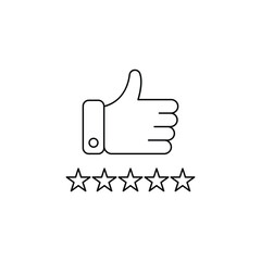 five stars icon. outline icon