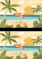 Fototapeta na wymiar set of tropical banners