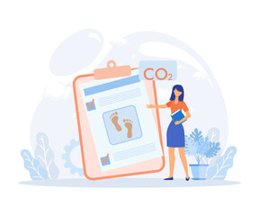 Circular economy illustration. Sustainable economic growth, recourses reuse and reduce co2 emission and climate impact. ESG, green energy and industry concept. Flat vector modern illustration 