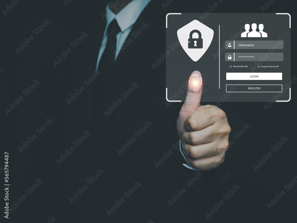 Poster cyber security concept protection of technological personal information from attacks by hackers on t