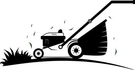 Lawn mower service logo icon isolated - obrazy, fototapety, plakaty