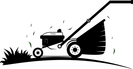 Lawn mower service logo icon isolated