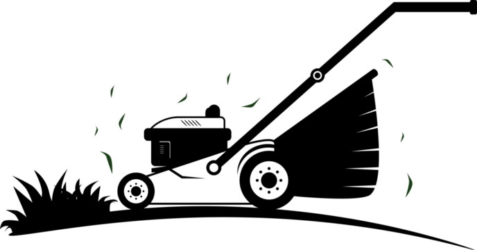 Lawn mower service logo icon isolated