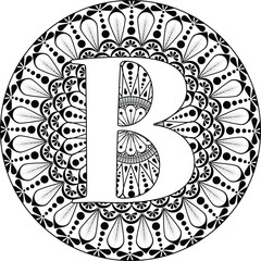 Alphabet Mandala Coloring Page For Kids