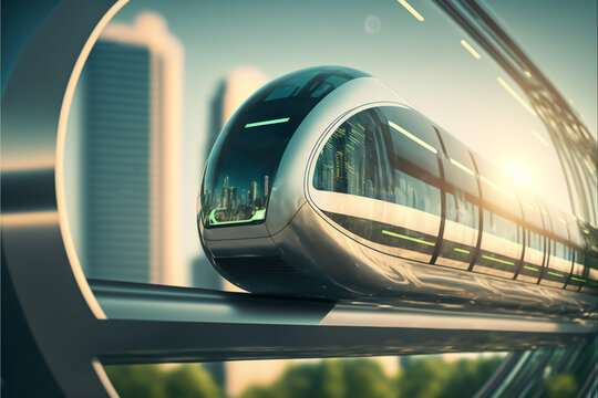  Revolutionary transportation system. The features of monorail, maglev, and hyperloop technology into one, creating a glass-enclosed transportation system. Revolutionize the way people travel.