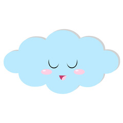 Cute kawaii cloud for decorating children's goods, vector