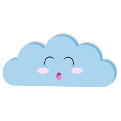 Cute kawaii cloud for decorating children's goods, vector