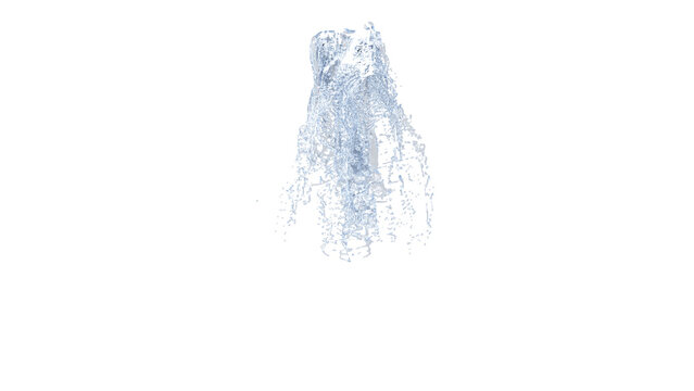Waterfall texture transparent, 4k, png alpha. 3D Illustration.