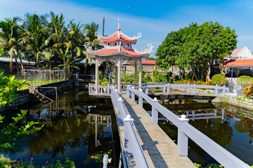 Fototapeta premium Catholic Cathedral and convent. A monastery in the vicinity of Nha Trang in Vietnam in Cam Ranh.