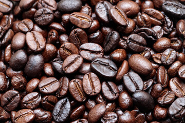 Close up Coffee beans background