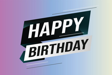 happy birthday word concept vector illustration with lines modern futuristic 3d style for landing page template web mobile app poster banner flyer background gift card coupon label wallpaper