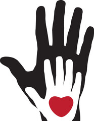 Obraz premium Vector Hands and Heart