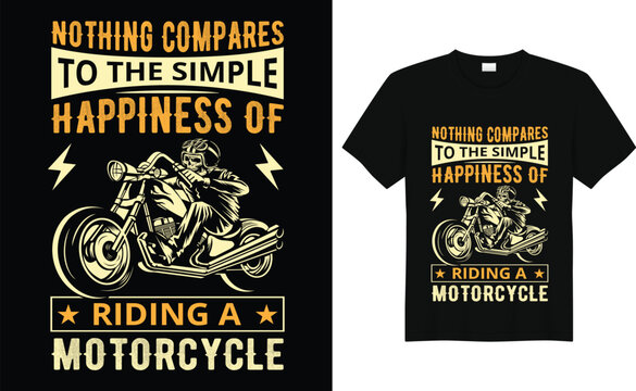 Motorcycle T-shirt Design Vector. Motorcycle. Garage. Bike, Motorbike t-shirt. Happiness. Two Wheels t-shirt. Garage T-shirt. Biker Vector. Bike and skull.