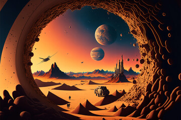 Erkundung auf dem Mars / Raumfahrt Mission / Wallpaper