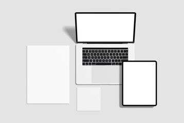 stationery branding and identity mockup template, with white background to place your design