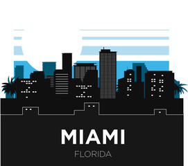 Miami City Skyline illustration