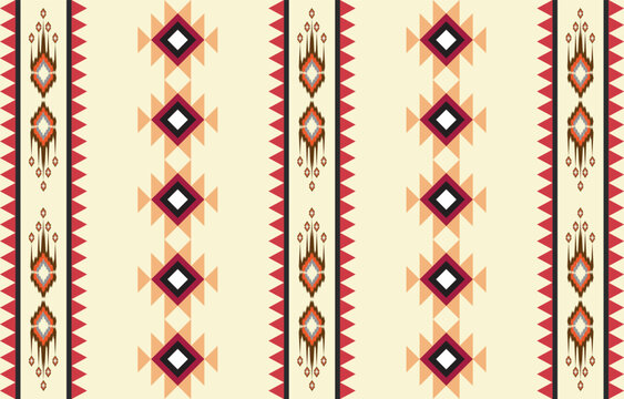 Geometric ethnic pattern seamless oriental. Fabric pattern. Design for fabric, curtain, background, carpet, wallpaper, clothing, shirts, dresses, wrapping, batik, vector illustration. Pattern style.