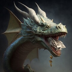 chinese dragon head Generative AI