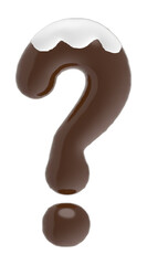 Question mark symbol chocolate font with cream on top