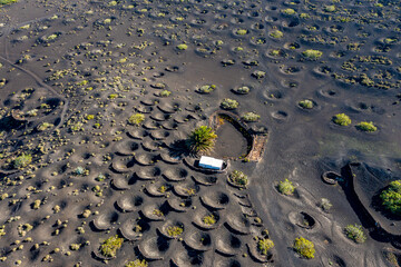 Montana Tinga - Vulkan Landschaften auf Lanzarote von oben