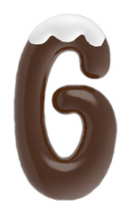 Letter G uppercase chocolate font with cream on top