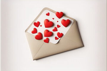 Lovely Envelope & Red Hearts