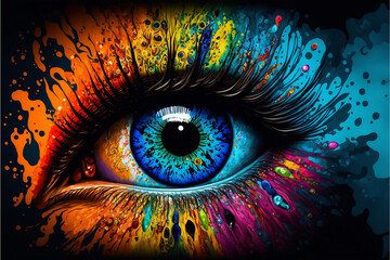 Schönes Auge im farbenfrohen Stil / Wallpaper