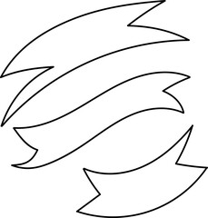 Female Black and White Ink Ribbons. Hand made Vector Objects for Design. Hand drawn Trendy Wedding illustration