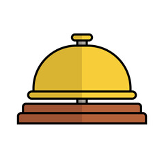 Flat design reception bell icon. Hotel ringing bell icon. Desk bell. Vector.