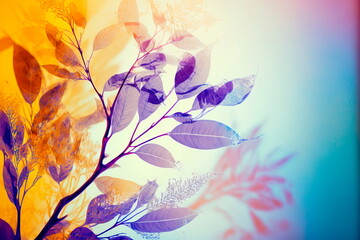 Fototapeta na wymiar Magic art wallpaper colorful flower on neon nature background Generative AI