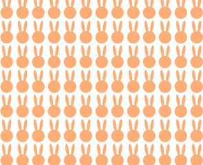 うさぎのパターン素材　オレンジ