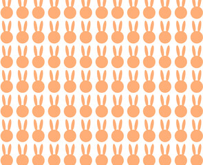 うさぎのパターン素材　オレンジ