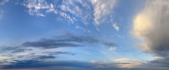 Blue sky. Cloudscape skyline environment panoramic background