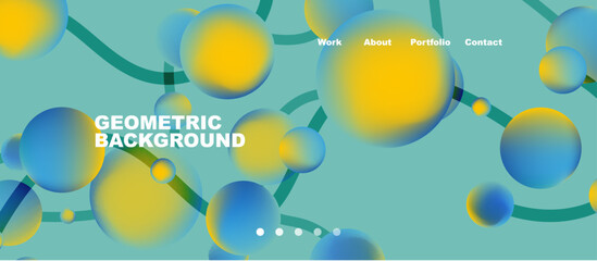 Obraz premium Network concept, line points connections geometric landing page background.