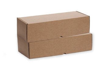 Cardboard boxes on white background. packaging shipping ecology