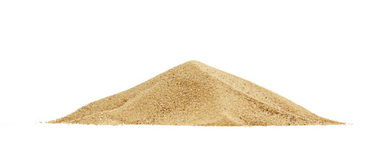 Heap of dry beach sand on white background. isolated