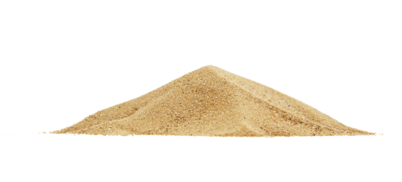 Heap of dry beach sand on white background. isolated