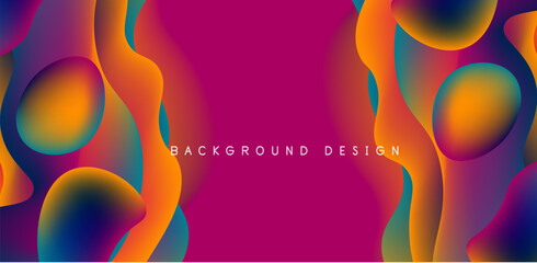 Naklejka premium Abstract background fluid bubbles and wave elements. Template for covers, templates, flyers, placards, brochures, banners