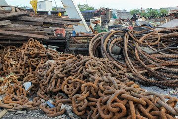 junk from container port equipment