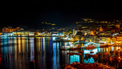 night city view Croatia Baška