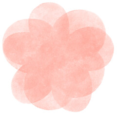 Pink watercolor element isolated on transparent background 